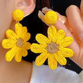 Luxurious High-end Beach Holiday Handmade Flower Earrings Unique Casual Style Earrings