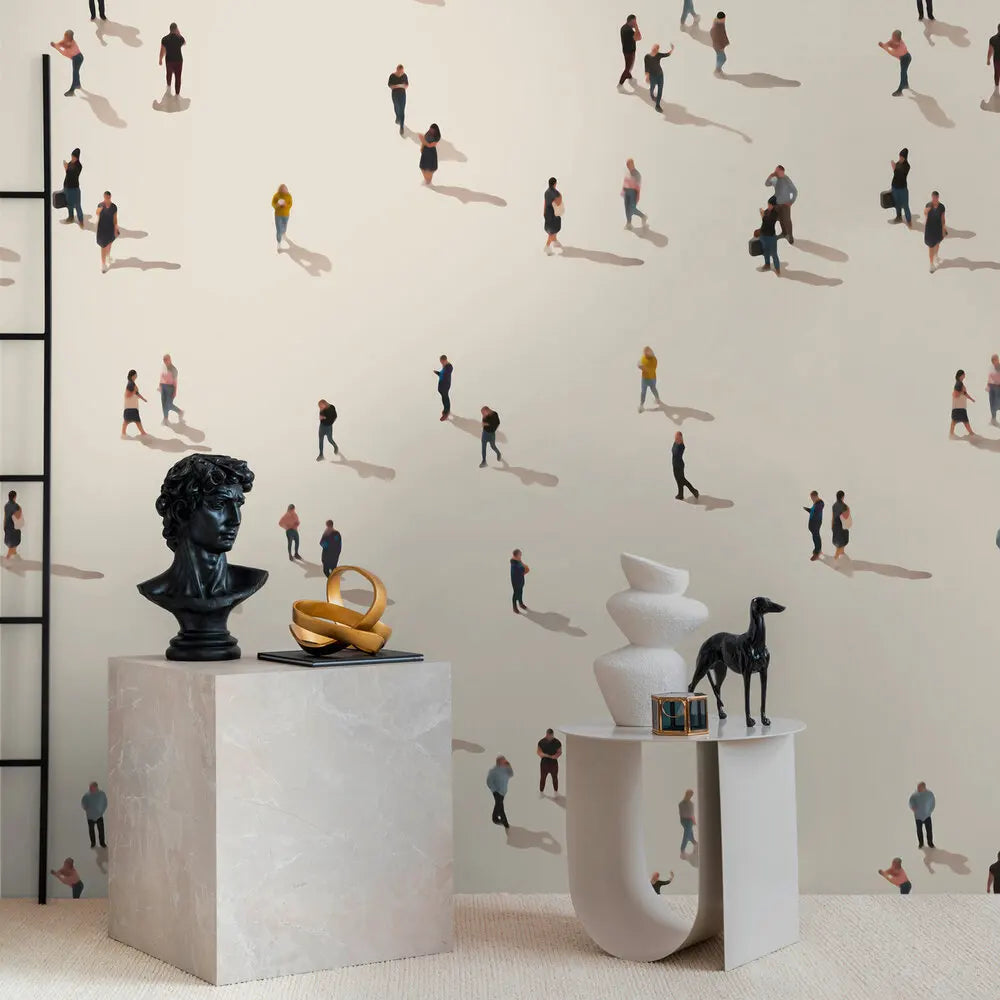 Made in Germany Photo Wallpaper Murals People Beige Coloured Non Woven Vinyl Wall Mural People Large Format Bulk - 159 x 280 m