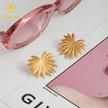 18k Gold Fashion Jewelry Earrings Wholesale Stainless Steel Anti Allergy Personalized Retro Maple Leaf Earrings for Women
