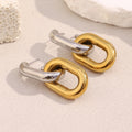 Dreamshow Mix Color Hollow Chain Earring 18k Gold Plated Jewelry Fashion Stud Earrings Stainless Steel Jewelry