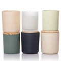 Factory Minimalist Colorful Glass Empty Tealight Candle for Home Decoration With Custom Lid