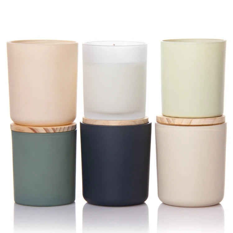 Factory Minimalist Colorful Glass Empty Tealight Candle for Home Decoration With Custom Lid