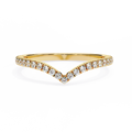 High End 14K Gold Plated Plain Individuality Dainty Diamond Half Pave Irregular Arrow Letter V Rings Lab Grown IGI Certified
