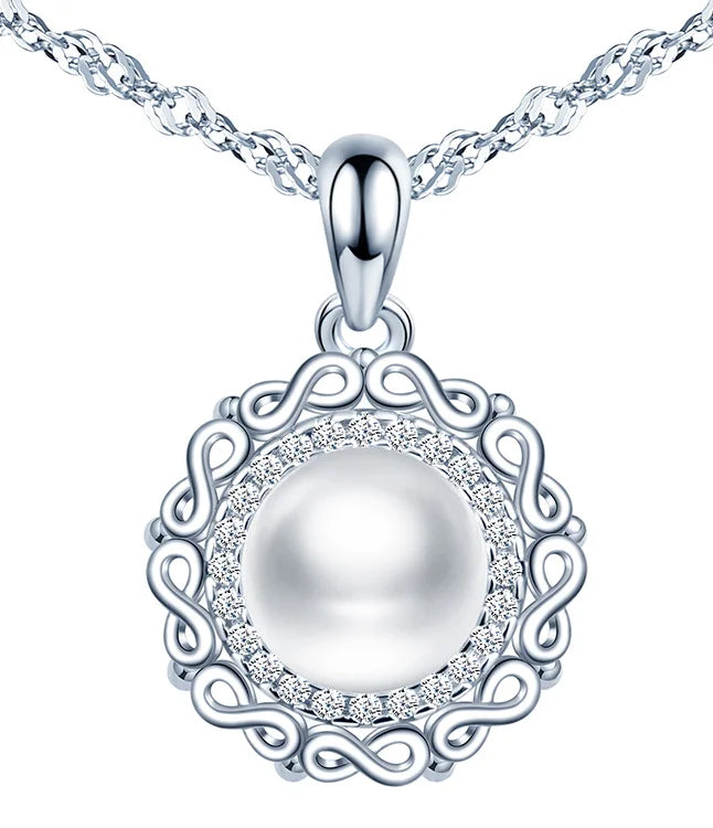 New Product 2025 Pearl Jewelry Luxury Design Shell Bead Pendant 925 Sterling Silver Pearl Necklace