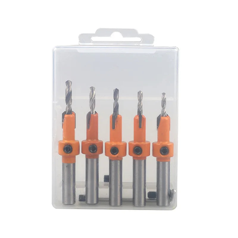 HSS Countersink Drill Bit Set for Woodworking 8MM Shank Diameter 8-10mm Screw Size High Speed Steel Router Bit for Countersink