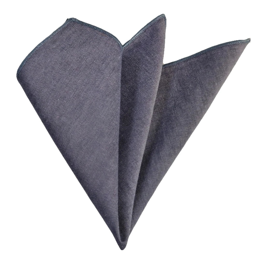 Blue and Purple Gradient Denim-Look Cotton Pocket Square