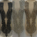 Silver Hotsale Fashion Embroidered Beaded Applique Rhinestone Applique for Panel Dress