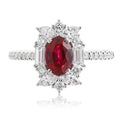 LUxulry Lab Grown Ruby Engagement Rings Factory Custom PT950 Platinum Wedding Ring for Women's Anniversary Jewelry Wedding Band