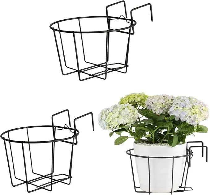 Pioneera 3-Pack 10-Inch Iron Durable Modern Flower/Green Plants Hanging Baskets Powder Coated Indoor Outdoor Balcony Planters