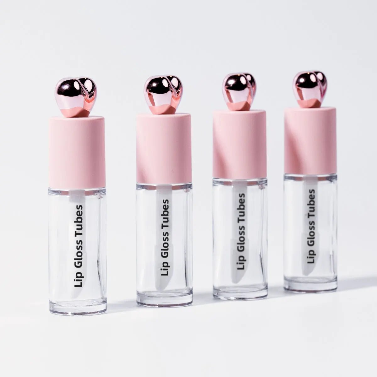 Factory Plastic Heart Shaped Empty Lip Gloss Container Cosmetic Container Pen Lip Gloss Tubes with Brush