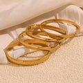 2024 New 18k Gold Plated 316l Stainless Steel Bracelet Super Shiny Hinge Hypoallergenic Simple Camber 4/5/6/8mm Bracelet Jewelry