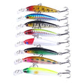 7cm 4g Hard Plastic & Metal Mini Minnow Fishing Lures with 3D Eyes 8PCS/SET for River Lake Stream Printed Condition