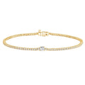 Womens 1 Carat 18K White Gold Tennis Bracelet with Round Emerald Lab Grown Diamonds Elegant Fashion Jewelry Gift