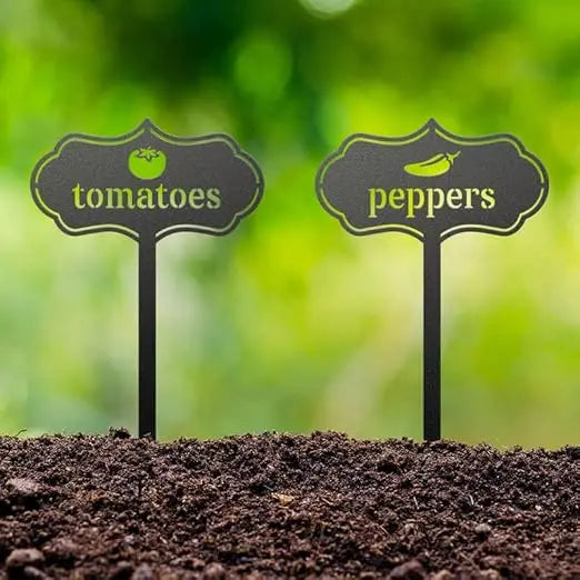 Seed & Plant Markers-Indoor/Outdoor Herb Garden Stakes-American Style Steel Fruit/Vegetable Seed Labels-Durable for Pots
