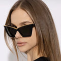 Logo Custom Fashion Retro Oversized Women Sun Glasses UV400 Big Frame Cat Eye Sunglasses Women