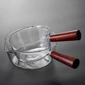 Modern Design High Borosilicate Glass Milk Boiling Pot Gas Cooker Compatible Heat Resistant Reusable Composite Soup Stock Pots
