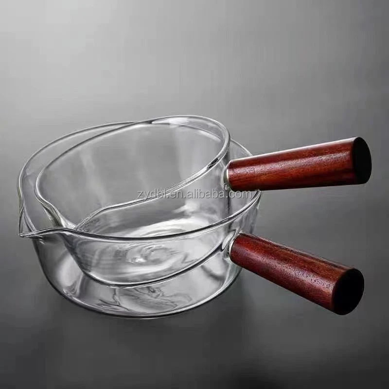 Modern Design High Borosilicate Glass Milk Boiling Pot Gas Cooker Compatible Heat Resistant Reusable Composite Soup Stock Pots