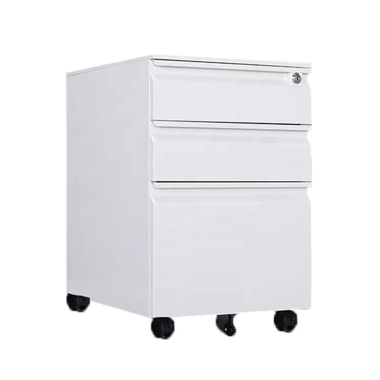 Movable 3 Drawer Pedestal Smart File Cabinet Bulk Mobile Steel Office Storage Metal Cabinet