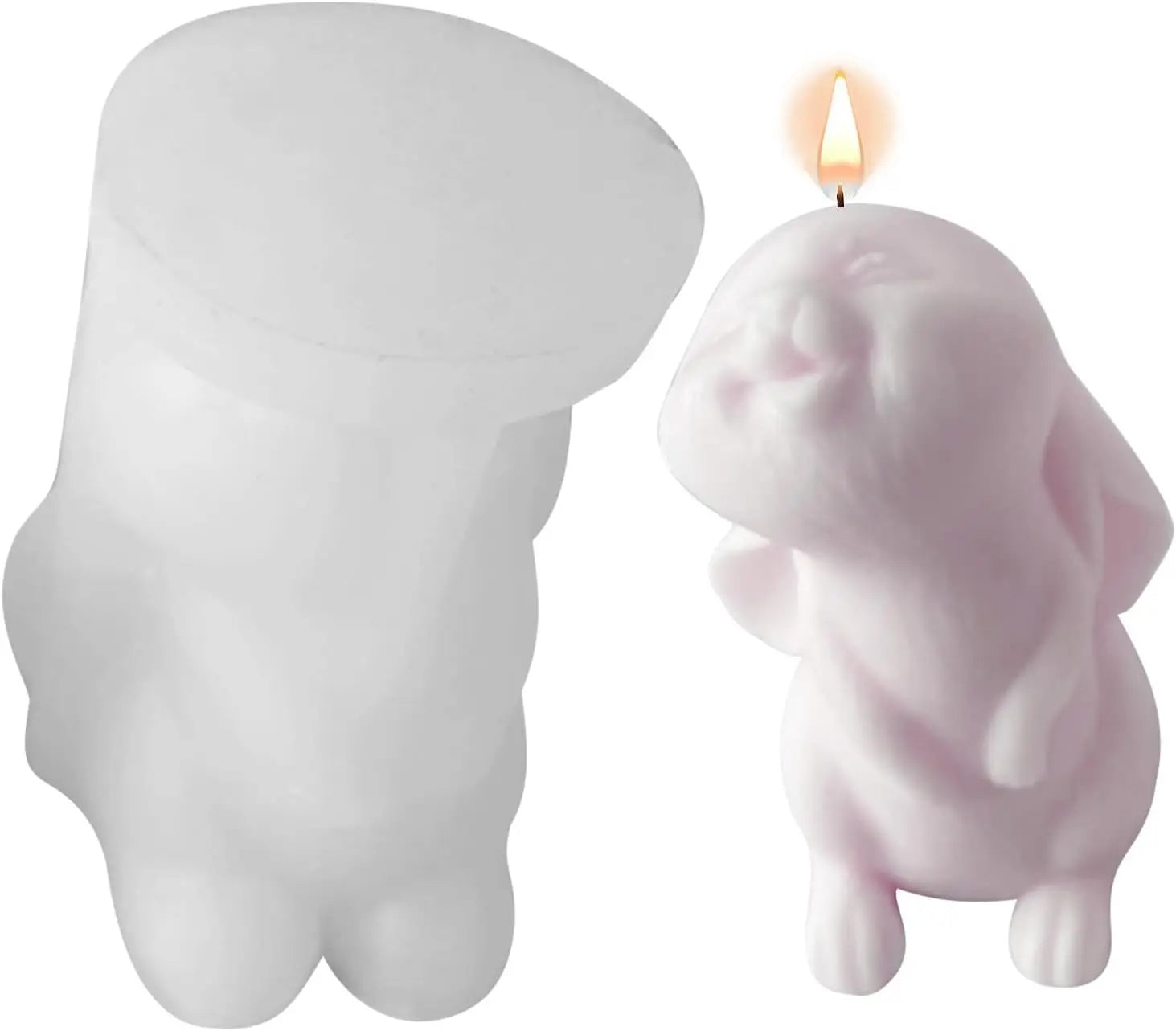 3D Rabbit Silicone Animal Epoxy Resin Molds Silicone Rabbit Chocolate Mold Fondant Candy for DIY Soap Candle Cake Decorating