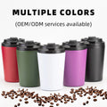Luxury Custom Logo Printed Vacuum Flasks Double Walled Travel 12oz Coffee Cup Cup Tumblers Mugs With Lid