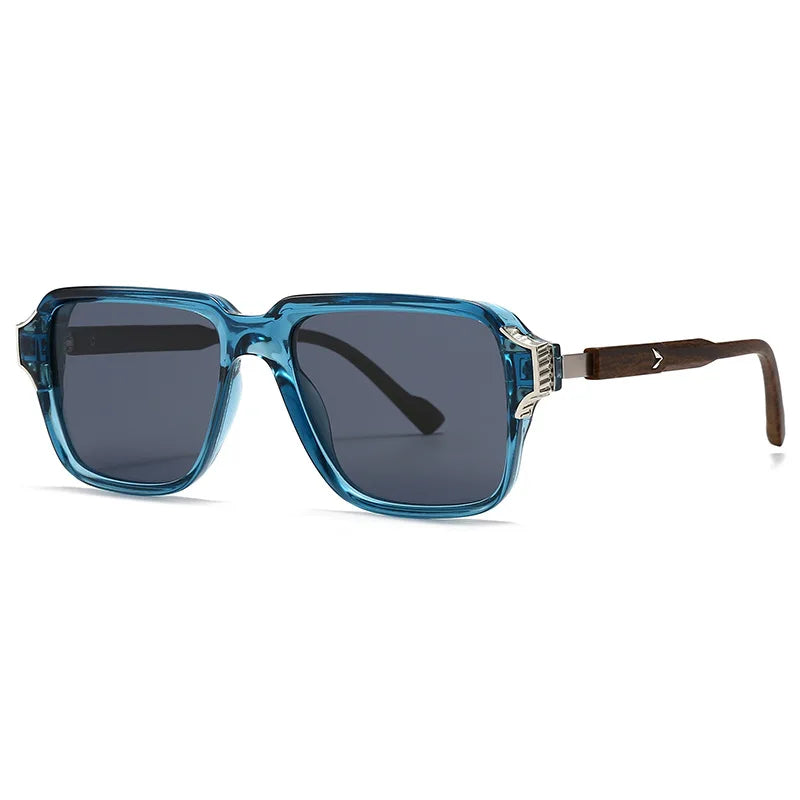 Logo Custom 2025 Fashion Vintage Women Square Pilot Sun Glasses UV400 1.1 Thickness TAC Lens Polarized Sunglasses for Men