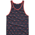 100% Cotton Men's Casual Tank Top Vest with Badge Breathable Knitted Jersey Eco-Friendly Full Printed Design