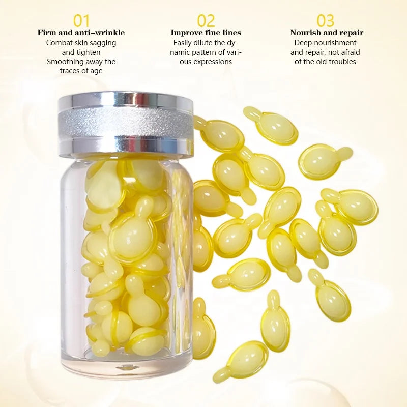 Custom Collagen Seaweed Vitamin C Serum Capsules-Vegan Cruelty-Free Skin Care for Face & Neck Whitening & Firming