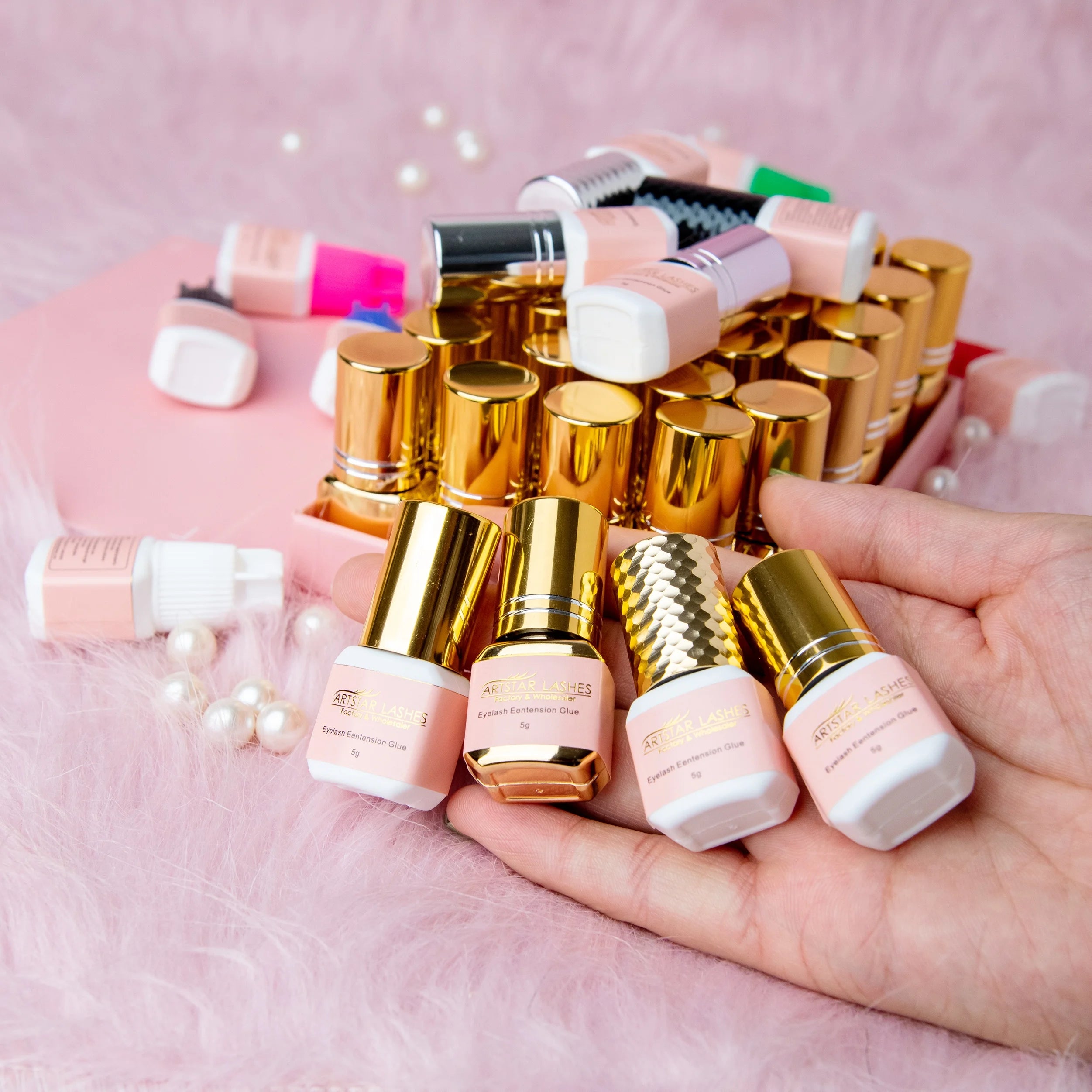 Black/Pink Fast Drying Eyelash Glue 0.5-1s Individual Lash Adhesive Extension High Korea Product Private Label 5ml MSDS