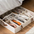 2 Pack Under Bed Shoe Storage Organizer Under Bed Shoes Container Clothing Storage Bags Fabric Bedroom Rectangle Standing Type