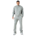 Light Grey Quarter Zip Sweatshirt and Jogger Set Soft Fleece Winter Streetwear 2pc Tracksuit with Custom Logo Drawstring Waist