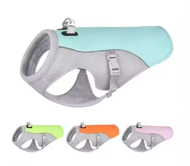 2024 Summer Dog Cooling Vest Ice Reflective Quick Release Cool Clothes Medium Large Pet Heatstroke Cooling Pet Clothing Supplies