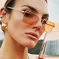 2025 Fashion Vintage Ladies Metal Threaded Legs Sun Glasses UV400 Alloy Square Sunglasses for Women