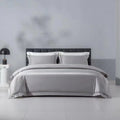 Ultra-soft Encrypted High-count Long-staple Cotton Duvet Quilt Comforter Cover Bed Sheet Four-piece Luxury Grey Bedding Set