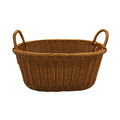 European Style Large Braided Handmade Large Capacity Plastic Rattan Woven Storage Linen Laundry Basket