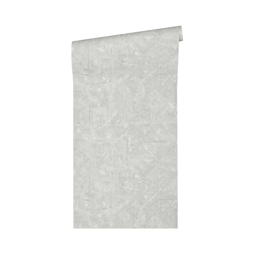 Made in Germany-Modern Damask Luxury Wallpaper Grey Silver Non Woven Vinyl Contract for Kitchen & Hotel Use 1005 X 053 m