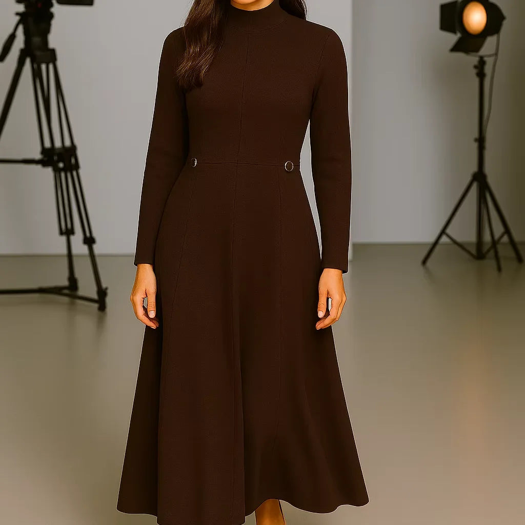 YXD060 Knitted Long Dress Fall Winter Warm Winter Modest Fashion Customizable High-end Eid Factory Price Muslim Conservative