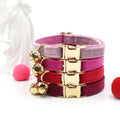 Enclosed Pink Bell Cat Collar Cute Pet Adjustable Collars Cool Luxury Fancy with Safety Release Buckle
