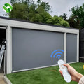 YST Built-In Garden Patio Windproof Waterproof Auto Retractable PVC Shade Screens Tubular Motorized Roller Zip Track Outdoor