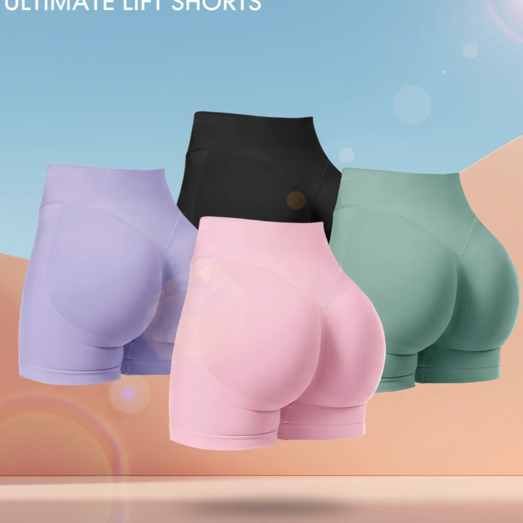 Women's Seamless Eco-Friendly Quick Dry Breathable Spandex/Nylon Scrunch Workout Yoga Pants High Waist Peach Hip Compression