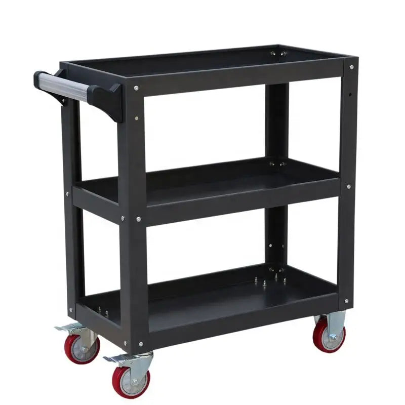 Customizable Colors OEM 3-Shelf Steel Workshop Cart Auto Repair Mechanical Mobile Rolling Tool Cabinet Trolley