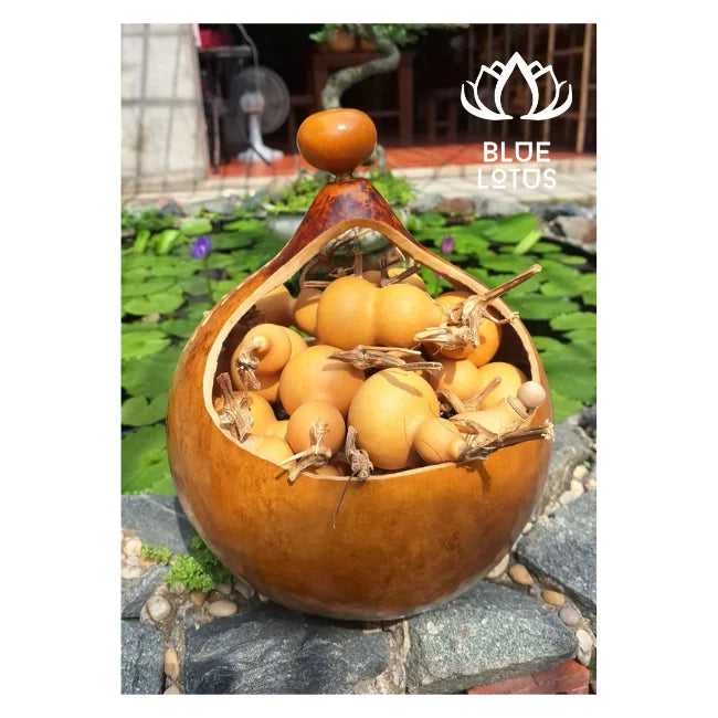 Elevate Your Style: BEST SELLING Handheld Gourd Baskets. HIGH QUALITY Artistry Natural Elegance! - BLUE LOTUS