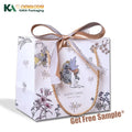 KAKA Luxury Custom Logo Angel Printed Paper Gift Bag With Ribbon Bow Packaging Shopping Bags for Wedding Boutique