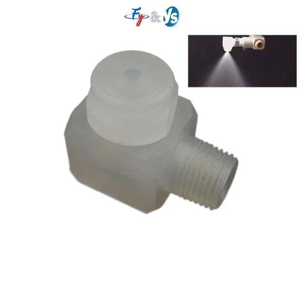 1/8" Male Plastic GGA Nozzle Adjustable Flow PP Plastic 90 - Degree Corner Cone Nozzle 60Â° Spray Angle for Mining