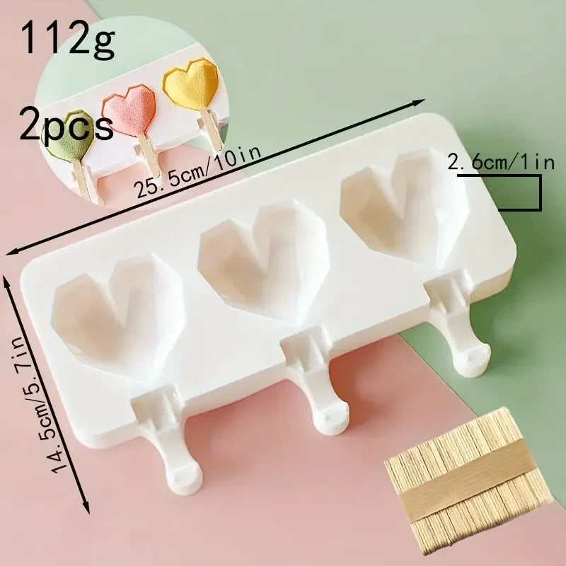 connected water ripple square silicone ice cream molds ice cream popsicle ice cube kitchen handmade baking accessories tools