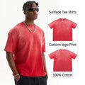 High Quality Comfy Sun Faded Oversized Boxy Tshirt Custom Vintage Sunfade Acid Wash t Shirt for Men