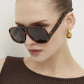2025 Retro Leopard Candy Color Big Frame Sun Glasses UV400 Double Bridges Pilot Sunglasses for Women Men