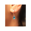 Azuris 925 Sterling Silver Blue Drop Zircon Earrings Made in Turkey