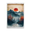 Made In Germany - Home Decor Canvas Picture Landscape - Wall Mural In Orange And Blue - Canvas Picture On Stretcher Frame