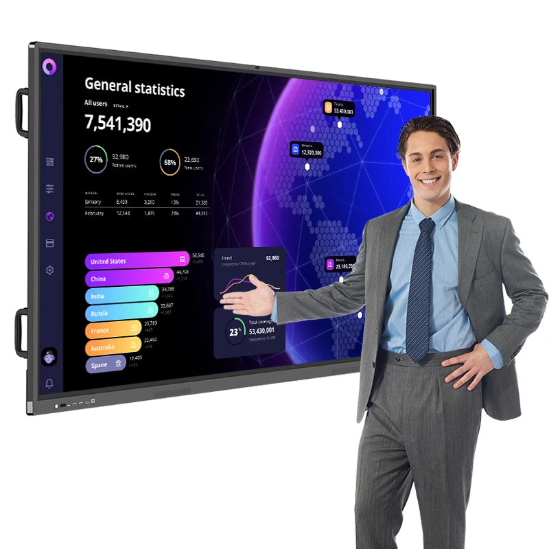 55 Inch Interactive Smart Board for Education LCD Interactive Flat Panel Touch Screen Whiteboard