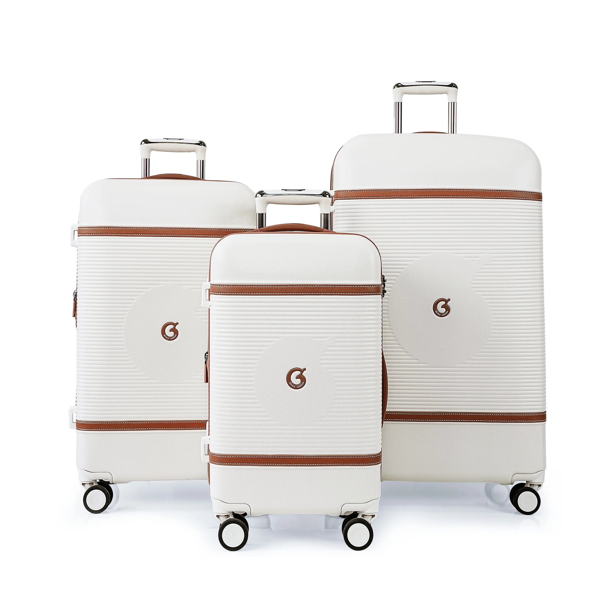 Goby NEW Luxury Modern PC Waterproof Trunk Sporty Big Capacity Upgraded Aluminum Trolley Luggage 3-PCS Suitcase Set